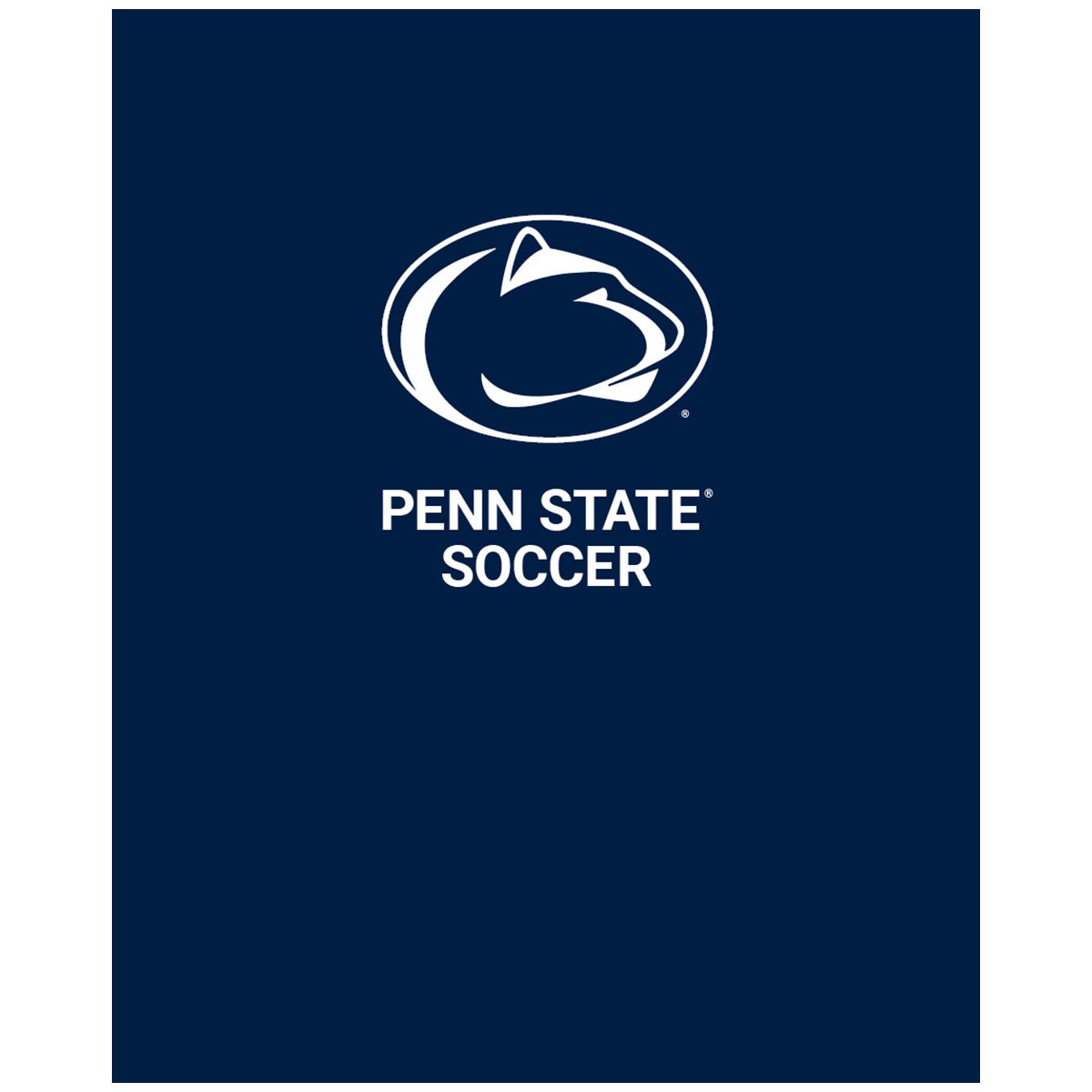navy folder with Penn State Soccer below Athletic Logo
